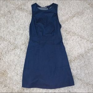 Denim Dress W/ Pockets and Cutout
